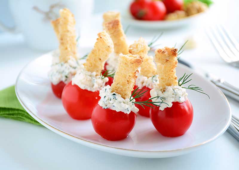 petisco rápido com tomate