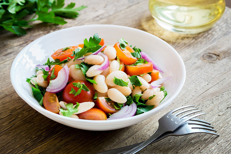 saladas de grãos