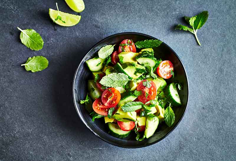 salada de abacate