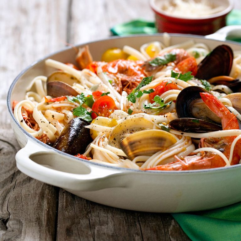 Linguine com frutos do mar