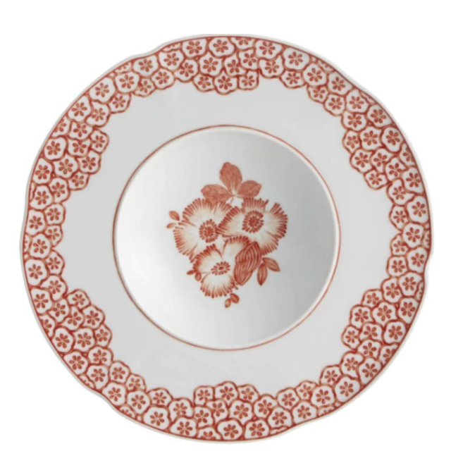 Prato Fundo de Porcelana Coralina Vista Alegre 25cm 6 Peças