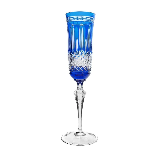 Taça de Cristal para Champagne Strauss Azul 240ml